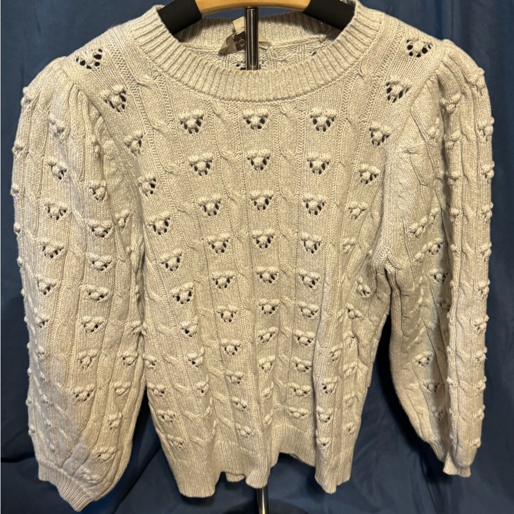 LOFT Women's Textured Knit Sweater - Soft Cream
